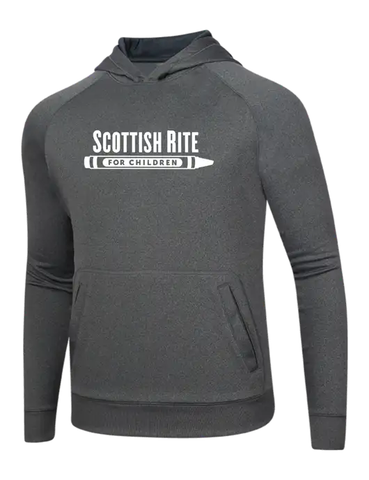 Tech Graphite Heather Fleece Hooded Sweatshirt w/Scottish Rite for Children Logo
