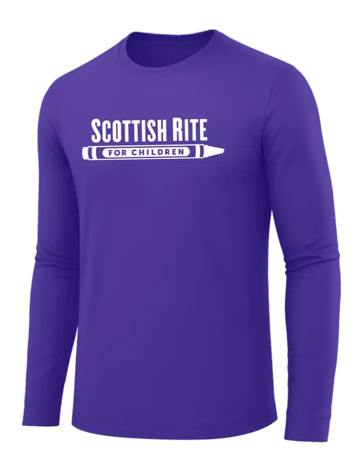 Long Sleeve Purple PosiCharge Competitor Tee w/Scottish Rite for Children Logo