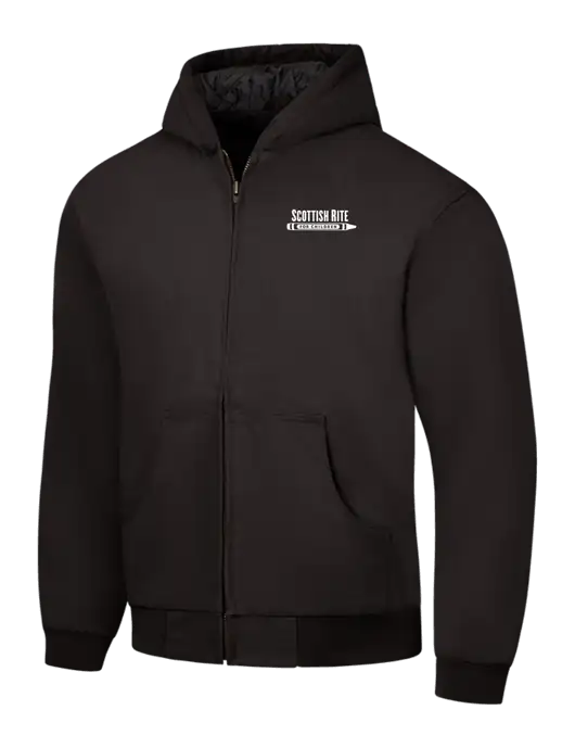 CornerStone Black Duck Cloth Hooded Work Jacket w/Scottish Rite for Children Logo