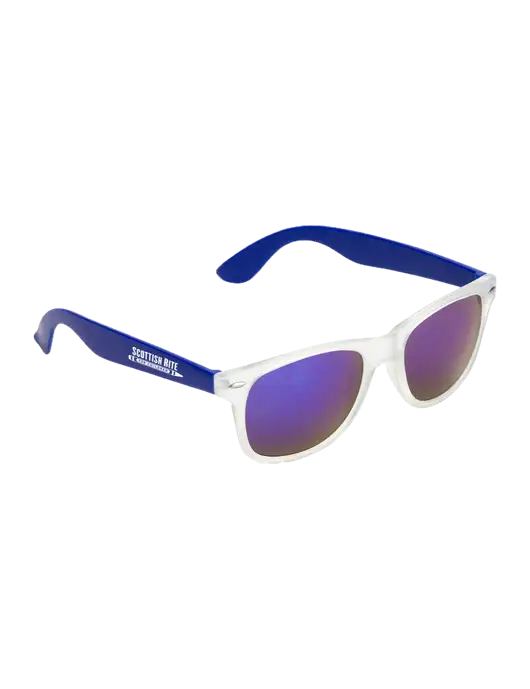 Key West Blue Mirrored Sunglasses w/Scottish Rite for Children Logo