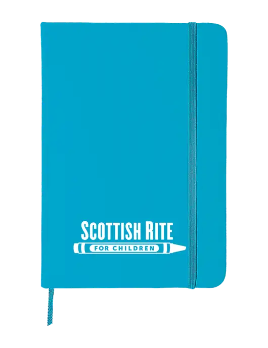 Light Blue Comfort Touch Bound Journal 5" X 7" w/Scottish Rite for Children Logo