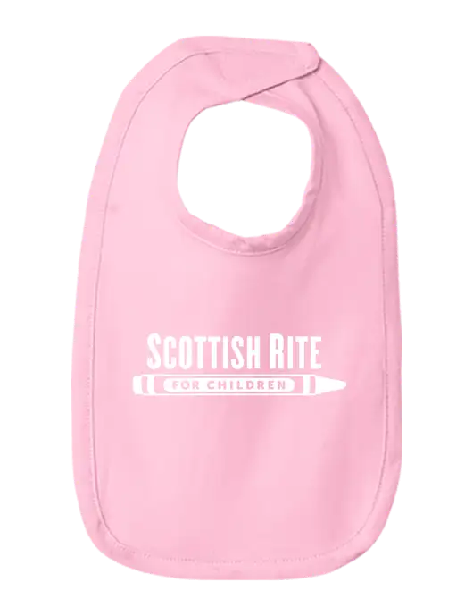 Rabbit Skins Pink Infant Premium Jersey Bib w/Scottish Rite for Children Logo