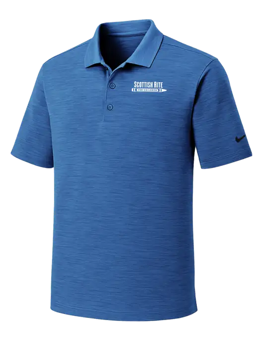 Nike Dri-FIT Royal Striated Polo w/Scottish Rite for Children Logo