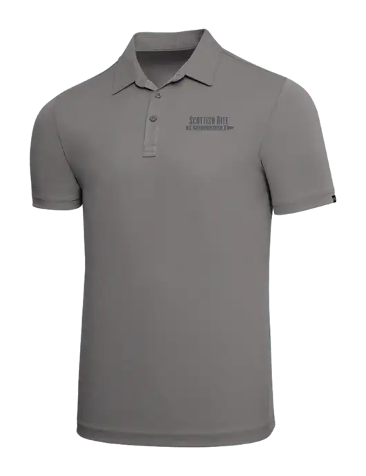 TravisMathew Grey Solid Oceanside Polo w/Scottish Rite for Children Logo