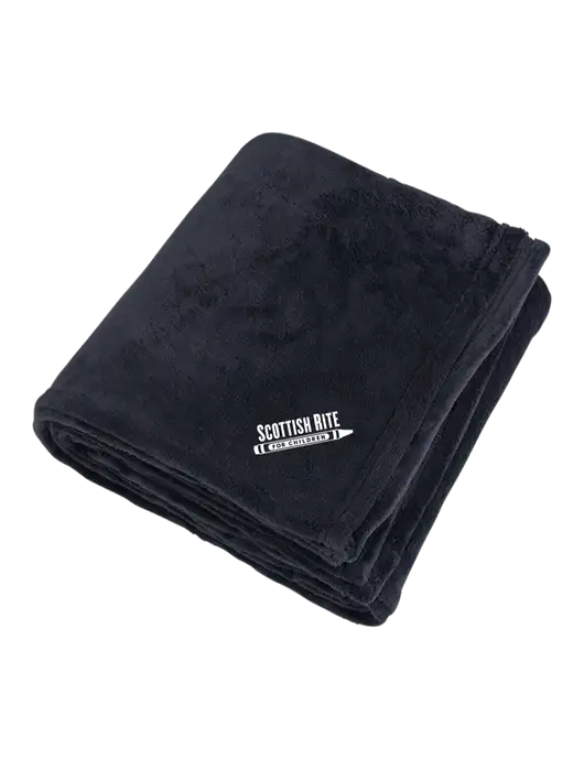 Mountain Lodge Black Blanket w/Scottish Rite for Children Logo