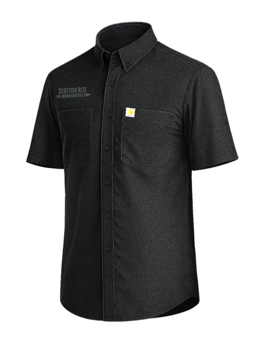 Carhartt Force Sun Defender Black Short Sleeve Shirt  w/Scottish Rite for Children Logo