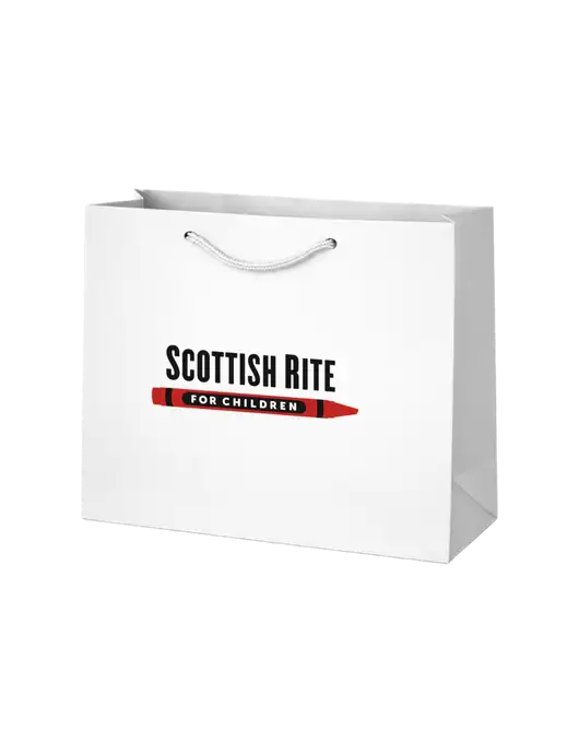 Gift Bag White Matte 9 x 7 w/Scottish Rite for Children Logo