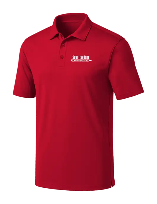 Red Silk Touch Performance Polo w/Scottish Rite for Children Logo