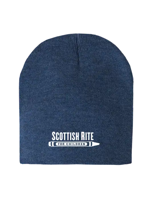 Dark Royal Heather Element Knit Beanie w/Scottish Rite for Children Logo