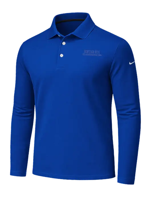 Nike Dark Royal Dri-FIT Micro Pique 2.0 Long Sleeve Polo w/Scottish Rite for Children Logo