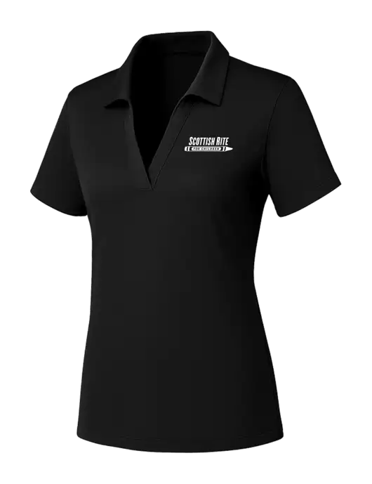 Womens Black PosiCharge RacerMesh Polo w/Scottish Rite for Children Logo