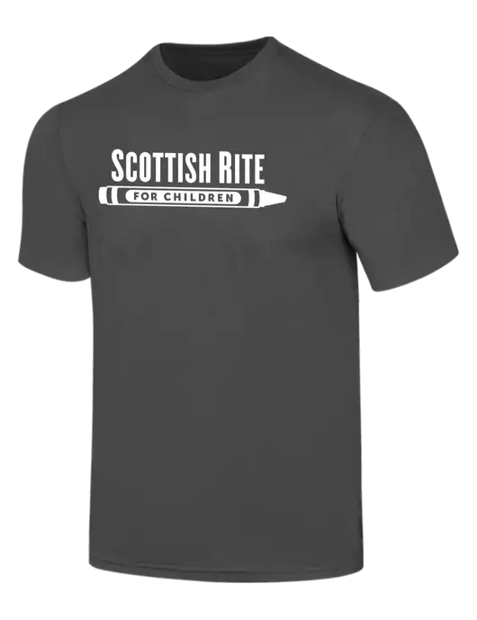 Simply Soft Charcoal 4.5oz  Poly/Combed Ring Spun Cotton T-Shirt w/Scottish Rite for Children Logo