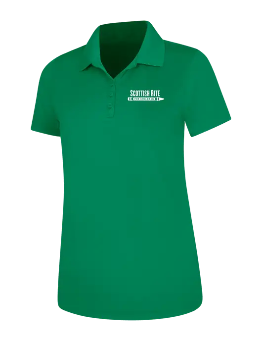 Kelly Green Womens Dry Zone UV Mesh Polo w/Scottish Rite for Children Logo