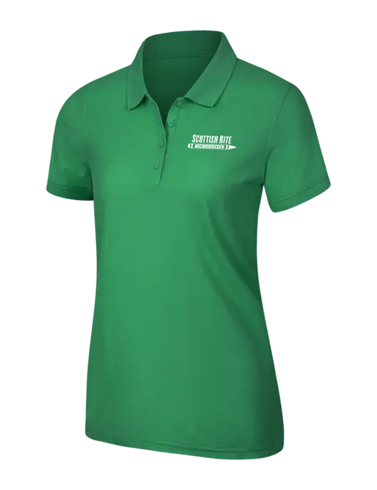 Kelly Green Womens Core Classic Pique Polo w/Scottish Rite for Children Logo