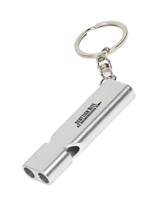 Quick Alert Silver Safety Whistle w/Scottish Rite for Children Logo