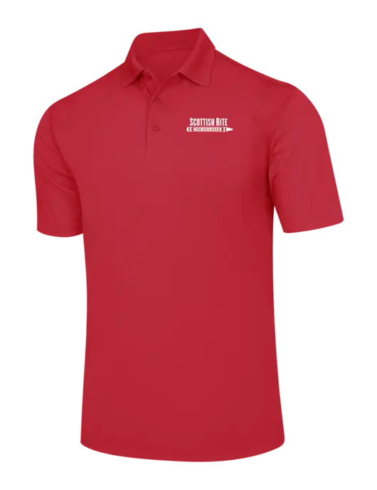 Red Micropique Sport-Wick Polo w/Scottish Rite for Children Logo