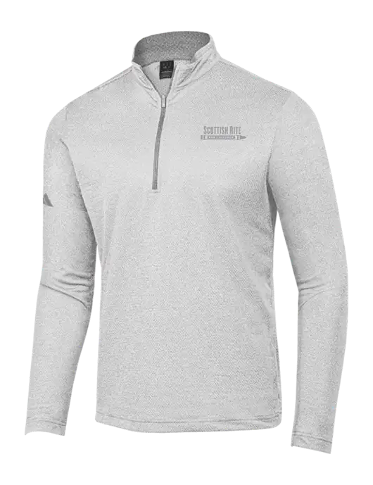 Adidas Light Grey Heather Space Dyed Quarter-Zip Pullover w/Scottish Rite for Children Logo