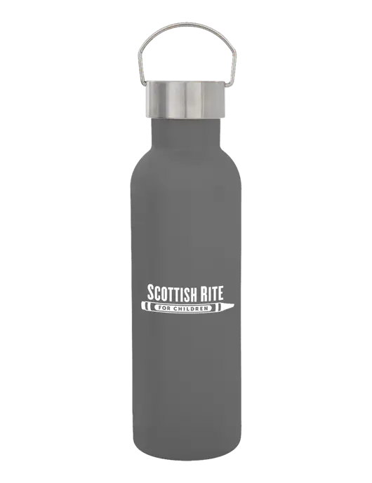 28 oz Medium Grey Bubbli Stainless Steel Bottle w/Scottish Rite for Children Logo