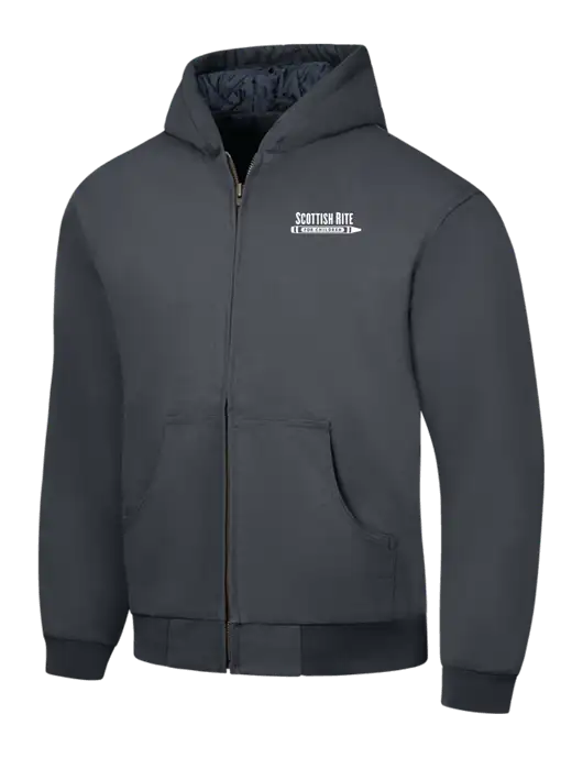 CornerStone Charcoal Duck Cloth Hooded Work Jacket w/Scottish Rite for Children Logo