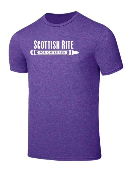 Seriously Soft Heathered Purple T-Shirt w/Scottish Rite for Children Logo