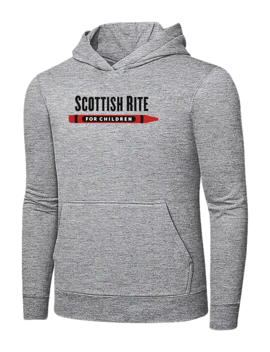 Light Grey Heather 7.8 oz Ring Spun Hooded Sweatshirt w/Scottish Rite for Children Logo