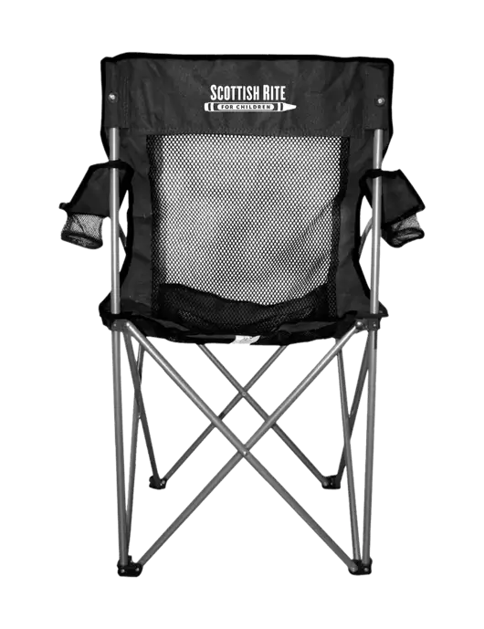Titan Black/Black Mesh Folding Chair w/Scottish Rite for Children Logo