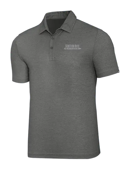 TravisMathew Grey Heather Oceanside Polo w/Scottish Rite for Children Logo