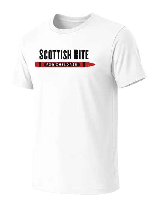 BELLA+CANVAS White Blend CVC Short Sleeve Tee w/Scottish Rite for Children Logo