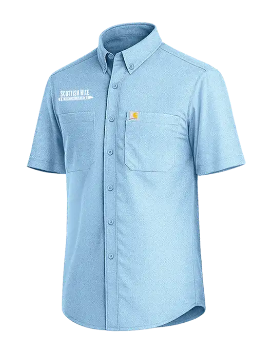 Carhartt Force Sun Defender Light Blue Short Sleeve Shirt  w/Scottish Rite for Children Logo