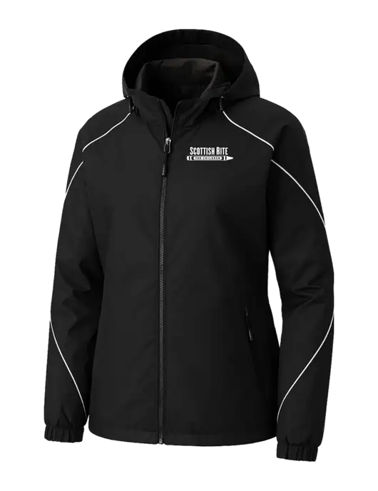 Womens Angle 3-in-1 Black Jacket with Fleece Liner w/Scottish Rite for Children Logo, Scottish Rite for Children Logo