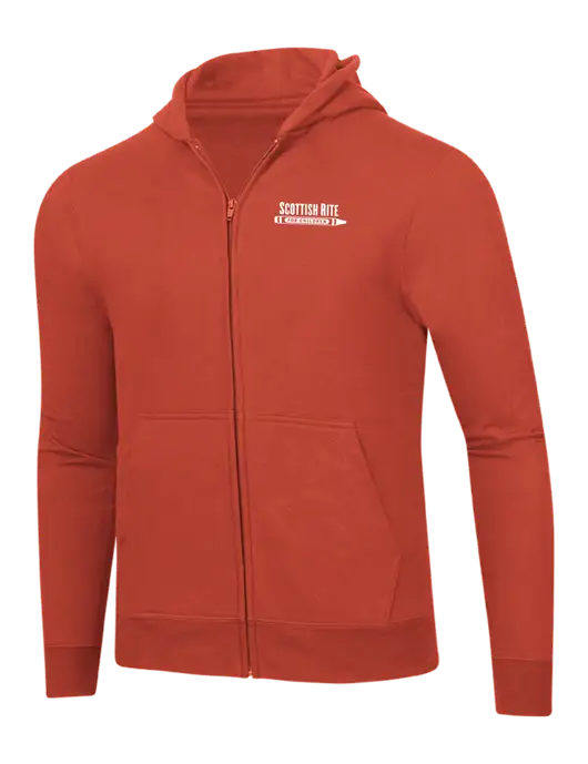 Orange 8.5 oz Ring Spun Zip Hooded Sweatshirt w/Scottish Rite for Children Logo