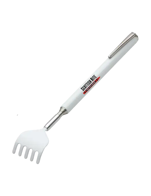 Telescopic White Back Scratcher w/Scottish Rite for Children Logo
