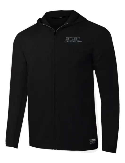 TravisMathew Black Balboa Hooded Full-Zip Jacket w/Scottish Rite for Children Logo