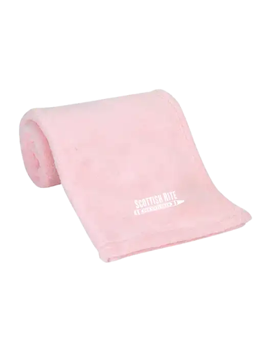 Pink Alpine Fleece Mink Touch Luxury Baby Blanket  w/Scottish Rite for Children Logo
