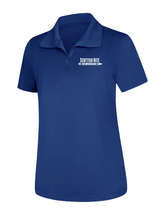 Womens Royal Micropique Sport-Wick Polo w/Scottish Rite for Children Logo