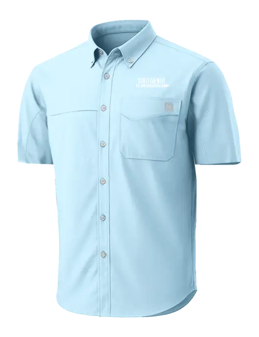 HUK Light Blue Tide Point Short Sleeve Shirt w/Scottish Rite for Children Logo