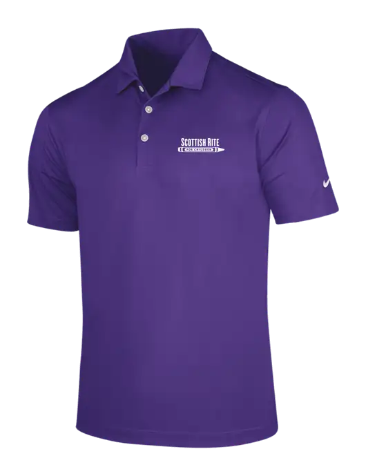 NIKE Purple Dri-Fit Vertical Mesh Polo w/Scottish Rite for Children Logo