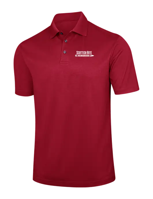 Red Performance Fine Jacquard Polo w/Scottish Rite for Children Logo