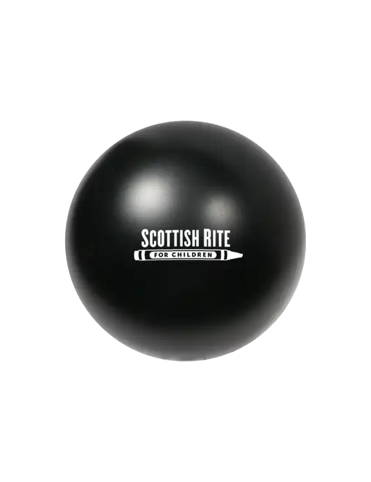 Black Stress Reliever Ball w/Scottish Rite for Children Logo