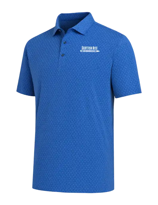 Callaway All-Over Stitched Royal Chev Polo  w/Scottish Rite for Children Logo