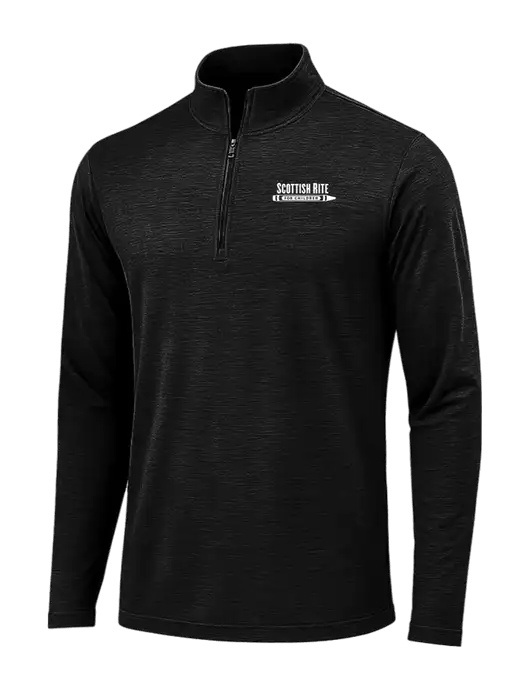 Black Triad Solid Posicharge Tri-Blend Wicking 1/4 Zip Pullover w/Scottish Rite for Children Logo