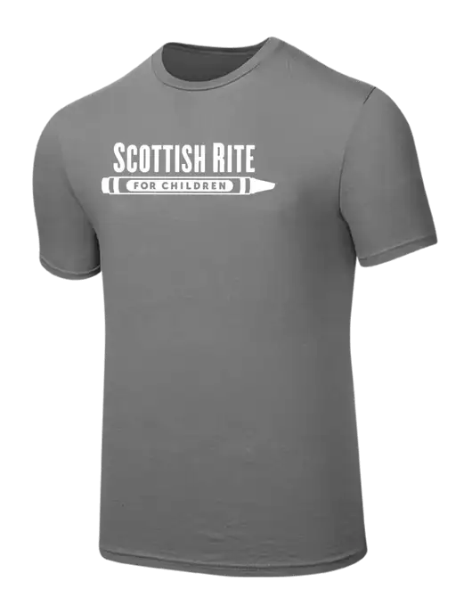 Seriously Soft Medium Grey T-Shirt w/Scottish Rite for Children Logo