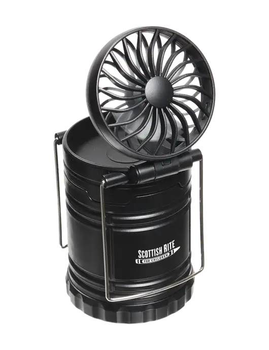 Black Retro Lantern with Fan w/Scottish Rite for Children Logo