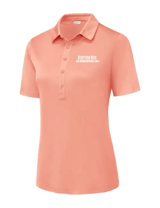 Soft Coral Womens Posi-UV Pro Polo w/Scottish Rite for Children Logo