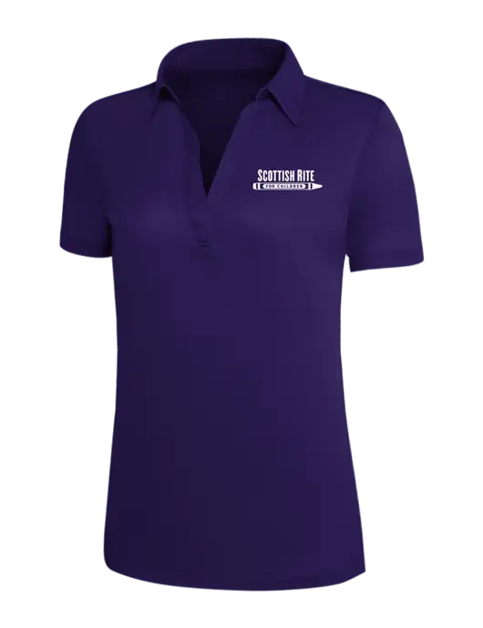 Purple Silk Touch Womens Performance Polo w/Scottish Rite for Children Logo