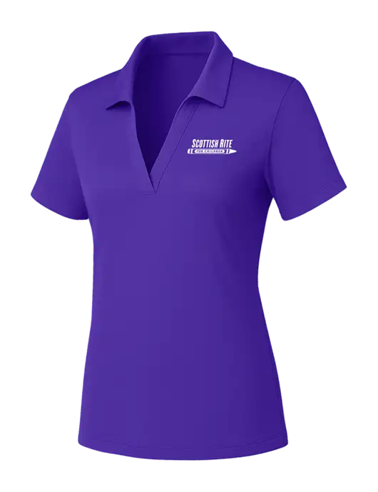 Womens Purple PosiCharge RacerMesh Polo w/Scottish Rite for Children Logo