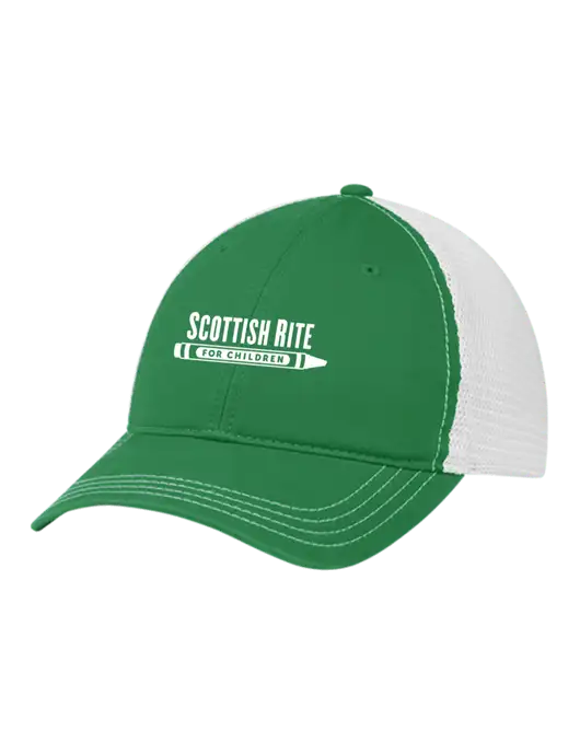 Richardson 111 Garment Washed Trucker Cap Kelly w/White Mesh w/Scottish Rite for Children Logo