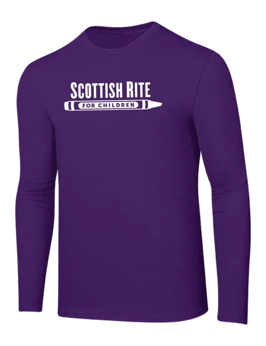 Ring Spun Purple 4.5 oz Long Sleeve T-Shirt w/Scottish Rite for Children Logo