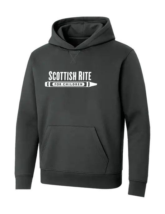 Allmade Charcoal Grey Organic French Terry Pullover Hoodie w/Scottish Rite for Children Logo