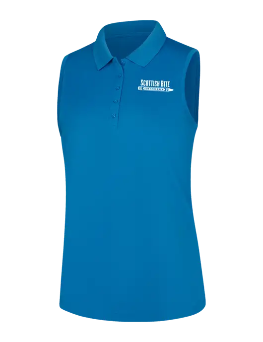 Womens Light Royal Dry Zone UV Micro-Mesh Sleeveless Polo w/Scottish Rite for Children Logo